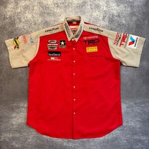 VTG Toyota TRD NASCAR Team Issued Pit Crew Shirt Simpson BDR Mens XXL Red